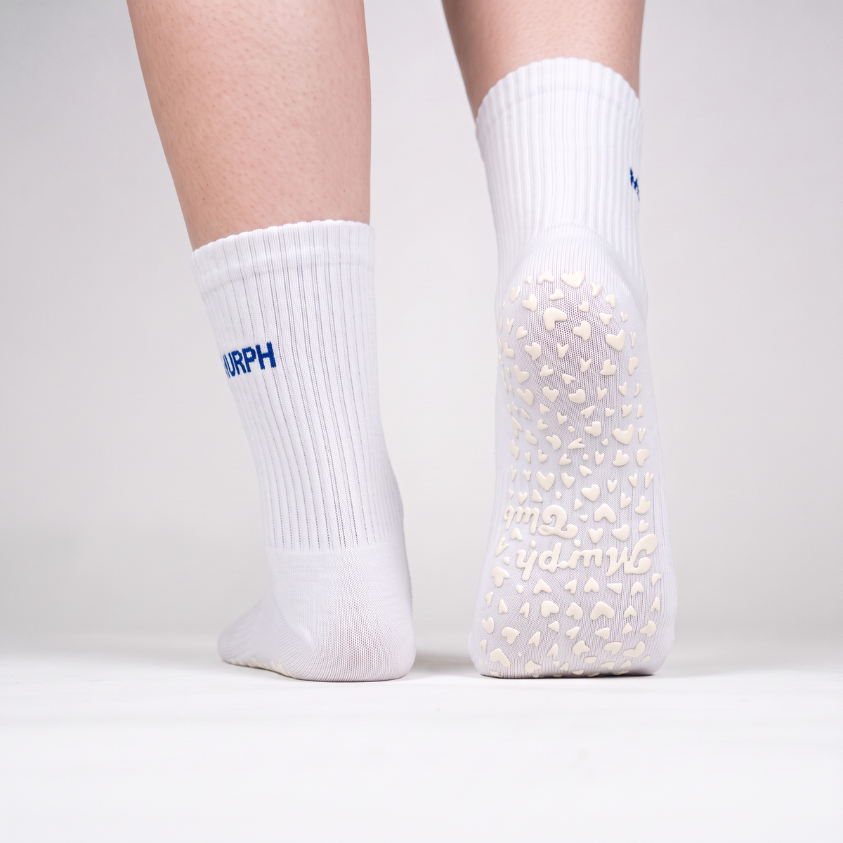 Murph Club Royal Logo grip socks close up